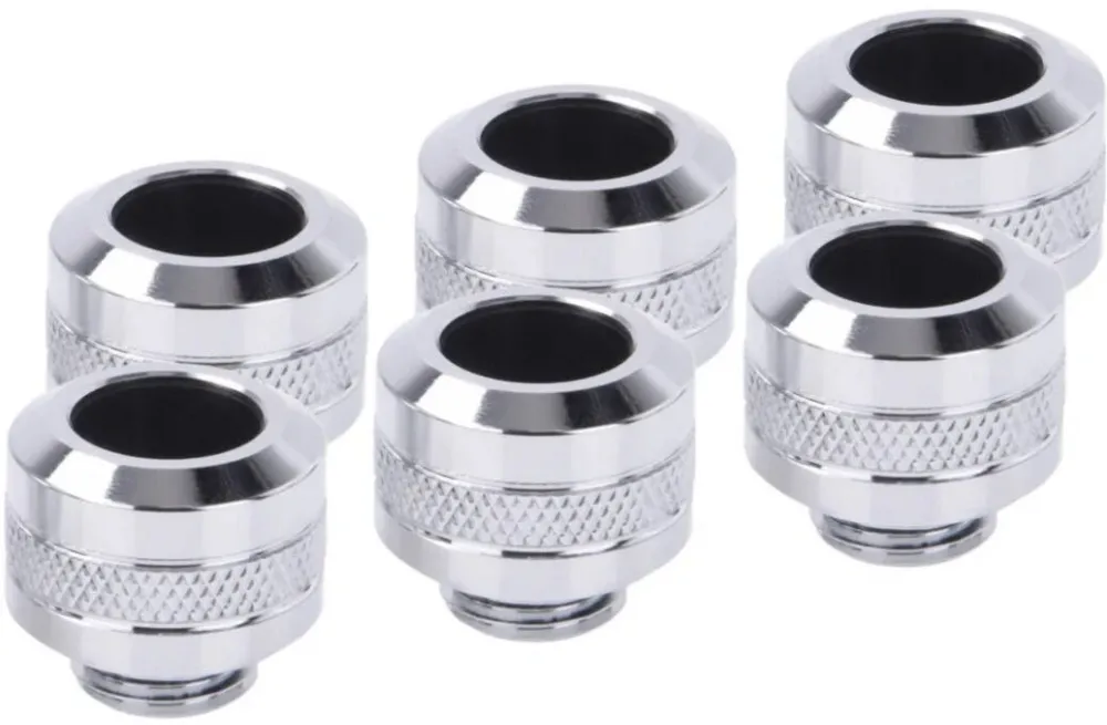 Alphacool Eiszapfen PRO 13mm HardTube Fitting G1/4 - Chrome (chrome, set of 6)