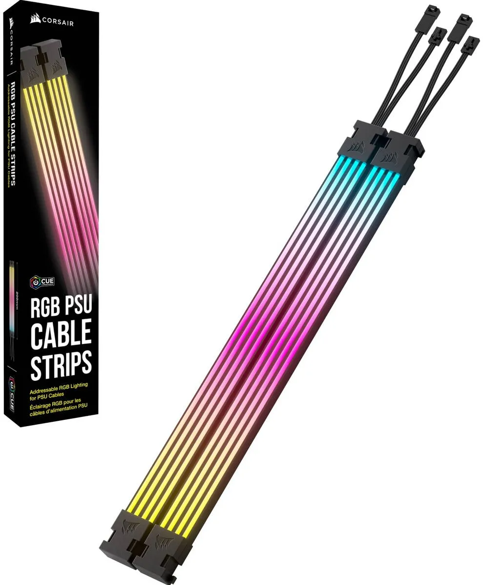 Corsair iCUE ARGB PSU Cable Strips, LED strips (2x 240mm, for power supply cable)