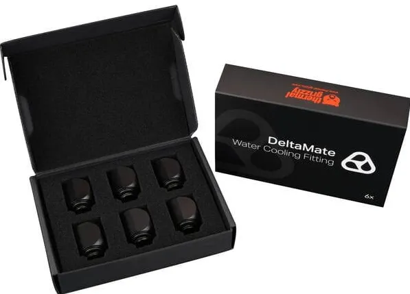 Set 6 racorduri rotative 90° Thermal Grizzly DeltaMate Rotary negru