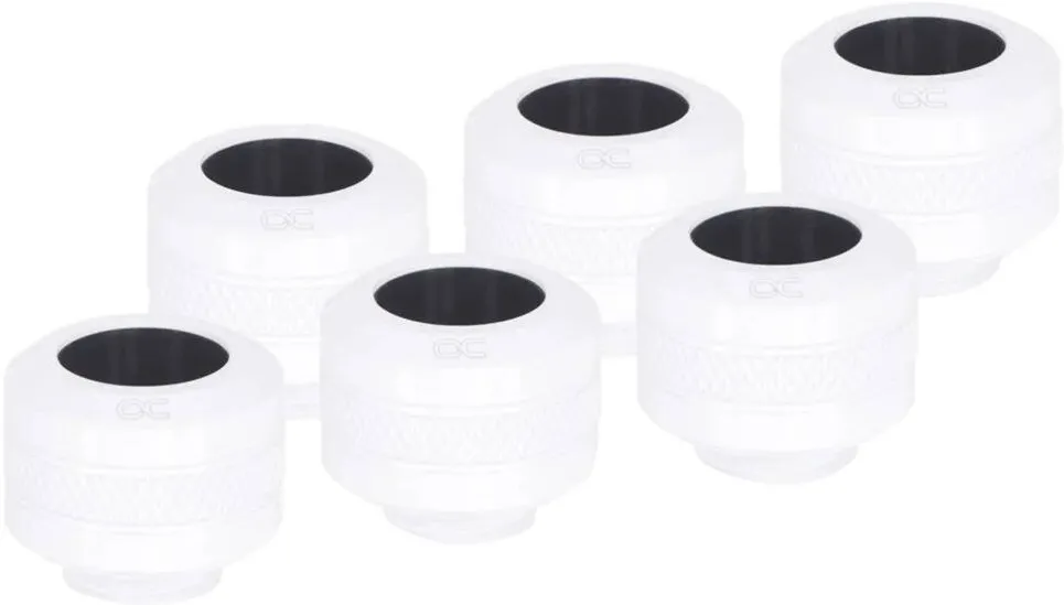 Alphacool Eiszapfen PRO 13mm HardTube screw-on nozzle G1/4 - White (white/black, set of 6)