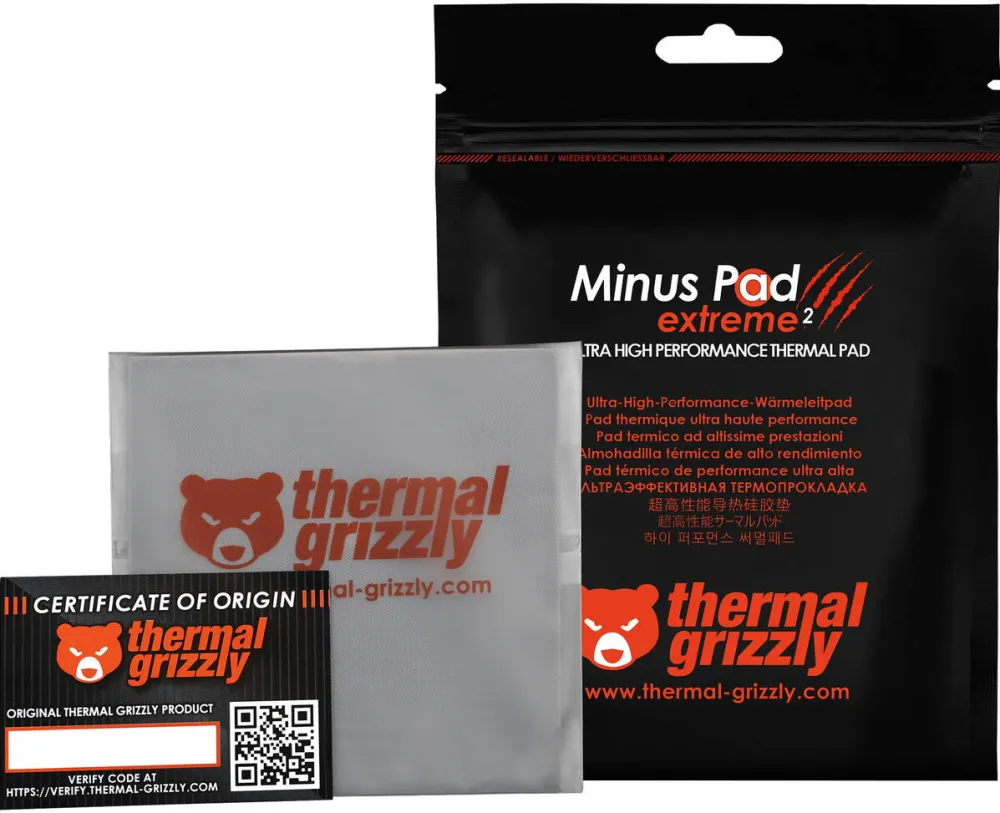 Thermal Grizzly Minus Pad extreme 2 - 100x 100x 0.5mm (gray)