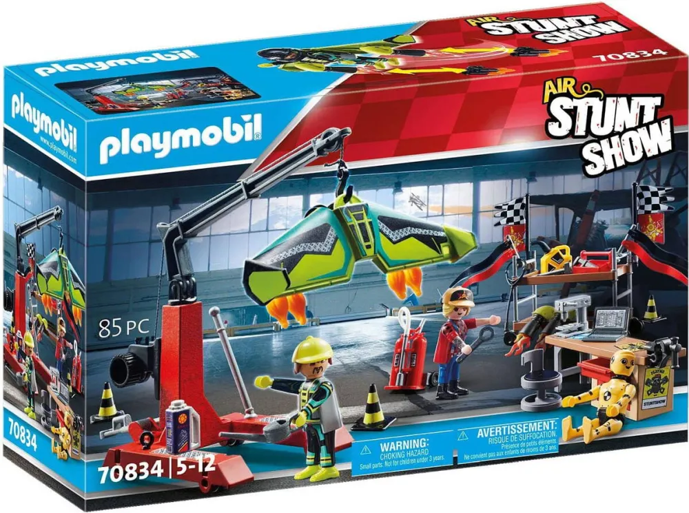Jucarie creativa PLAYMOBIL 70834 Air Stunt Show Service Station Construction Toy