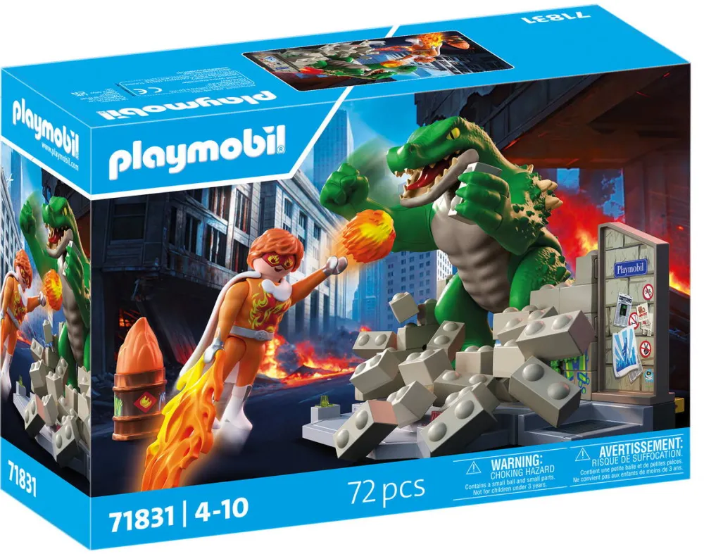 Jucarie creativa PLAYMOBIL 71831 Heroes: Hero showdown with the giant lizard