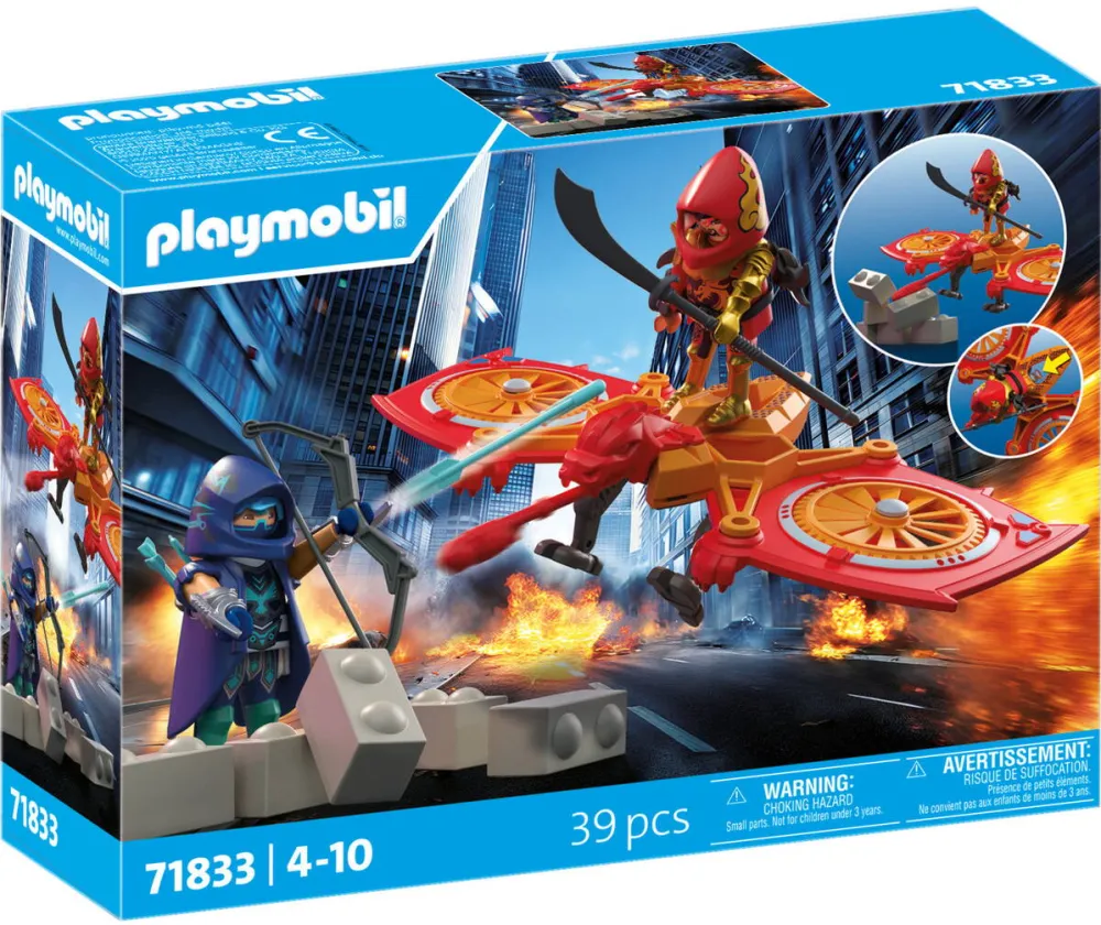 Jucarie creativa PLAYMOBIL 71833 Heroes: Hero drone against evil ninja