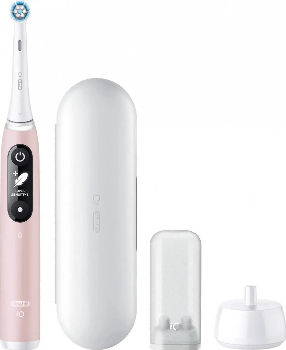 ORAL-B iO6 Pink Magnetic Electric Toothbrush + Travel Case, Pink