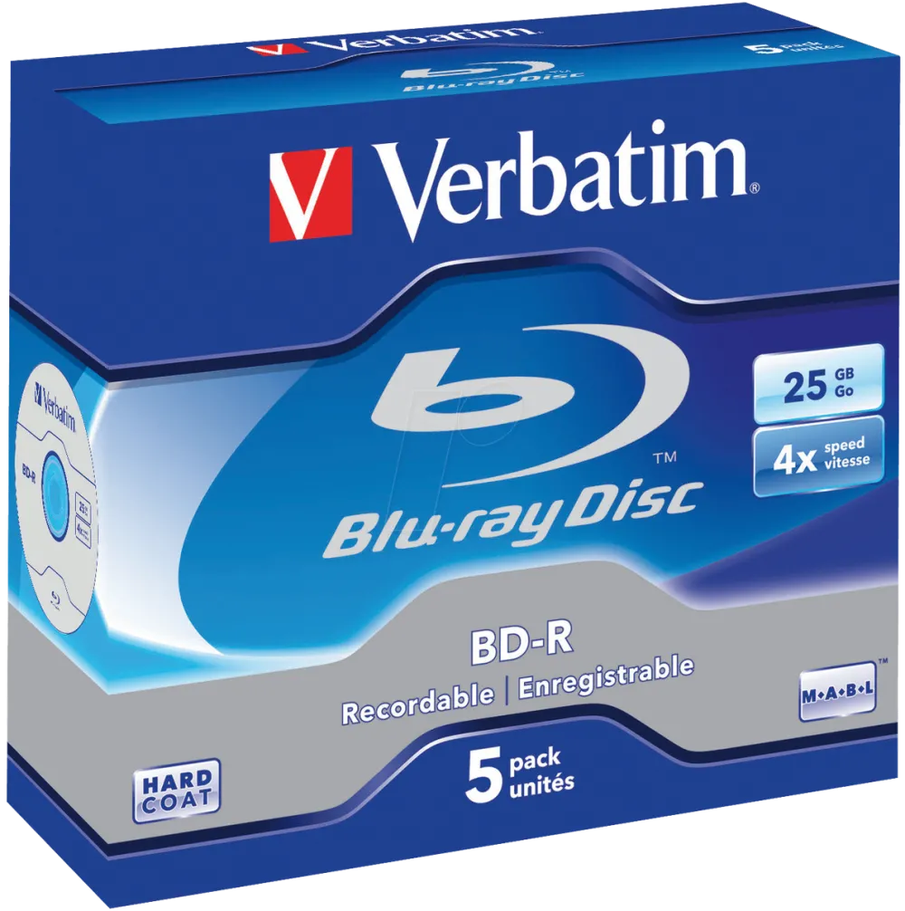 VERBATIM BluRay BD-R [ jewel case 5 | 25GB | 6x | Scratchguard Plus ]