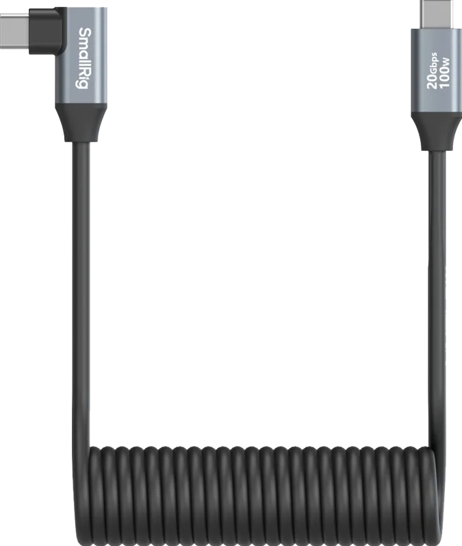SmallRig SmallRig 4792 USB-C Straight to USB-C Angled Coiled Data Cable