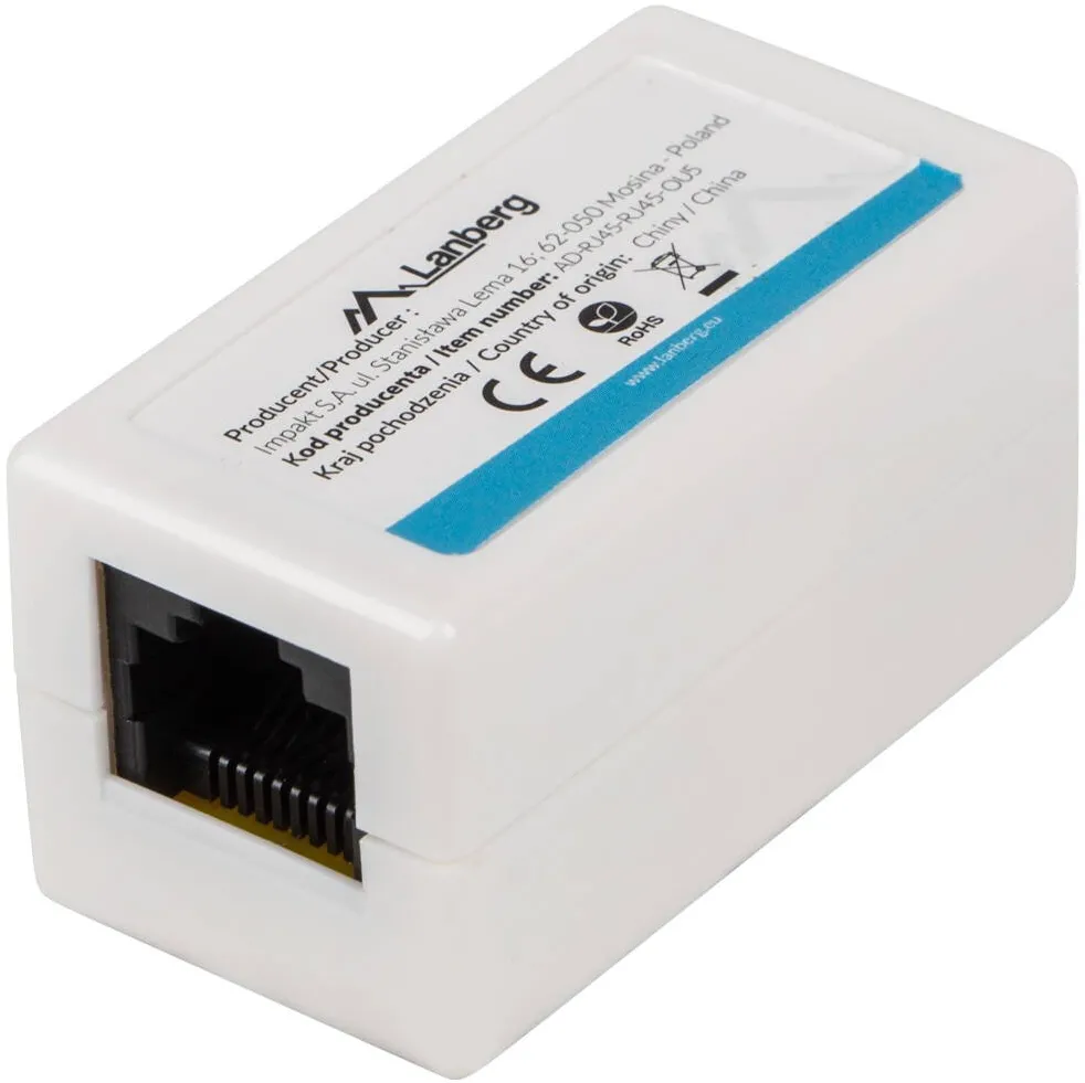 Accesoriu Retea LANBERG Cuplor LAN Lanberg inline RJ45 Cat6 (AD-RJ45-RJ45-OU6)