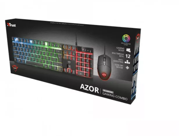 Kit Periferice TRUST tastatura + mouse, TRUST GXT 838 Azor Gaming, Negru