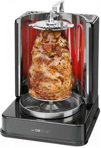 Clatronic Grill electric DVG 3686, pentru Kebab, 1400 W, Negru