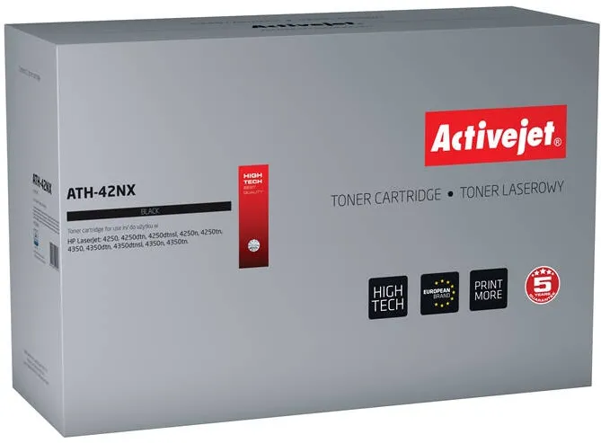 Toner imprimanta ACTIVEJET COMPATIBIL ATH-42NX for HP printer; HP 42X Q5942X replacement; Supreme; 20000 pages; black