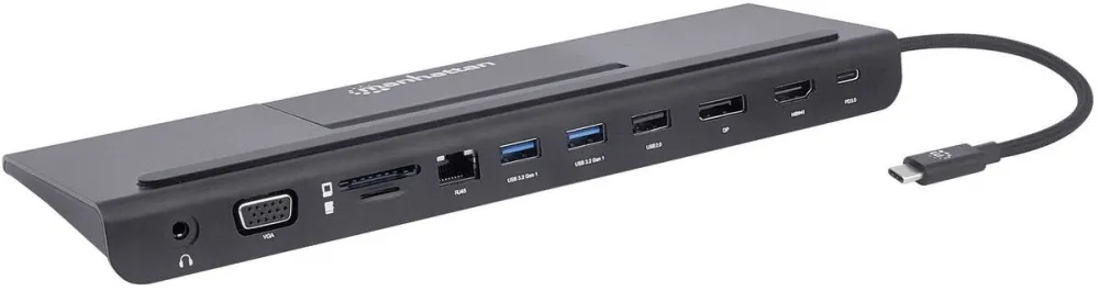 Docking Station MANHATTAN USB-C 11-in-1-MST für drei Monitore