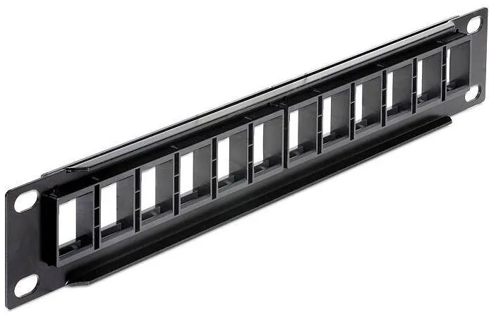 Patchpanel DELOCK 1HE 12 Keystone Ports Negru
