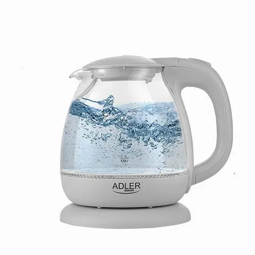 Adler Adler AD 1283G Kettle, Electric, Power 1100 W, Capacity 1 L, Glass, Grey