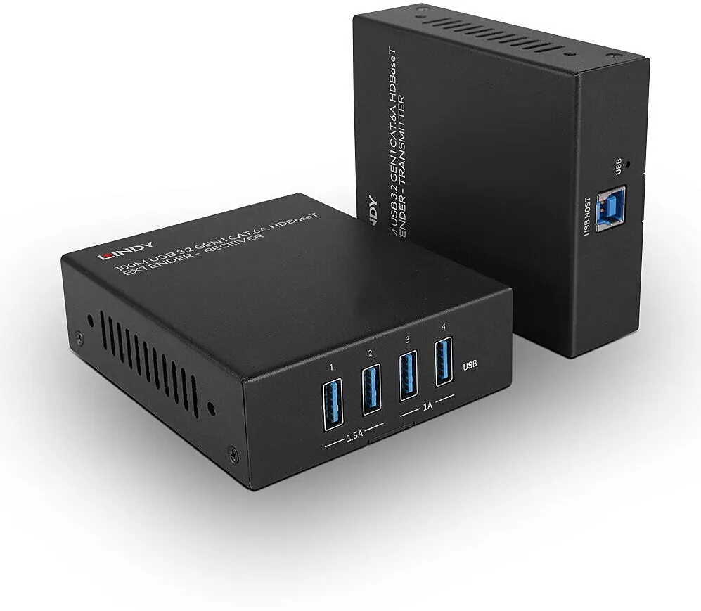 Adaptor Lindy Adap Lindy USB 3.2 Gen 1 Cat.6A Extender 100m
