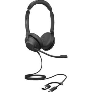 Casti Office/Call Center Jabra Casti PC Jabra Evolve2 30 SE, cablu USB-C/A, stereo, reducerea zgomotului, negru, M