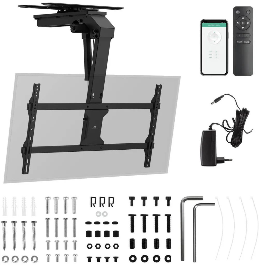 Suport TV / Monitor MACLEAN Suport electric pentru TV Maclean, tavan, suport Tuya, max. VESA 800x400, reglabil +90°~-90°, pentru TV 43-86", max. 45kg, MC-109 T