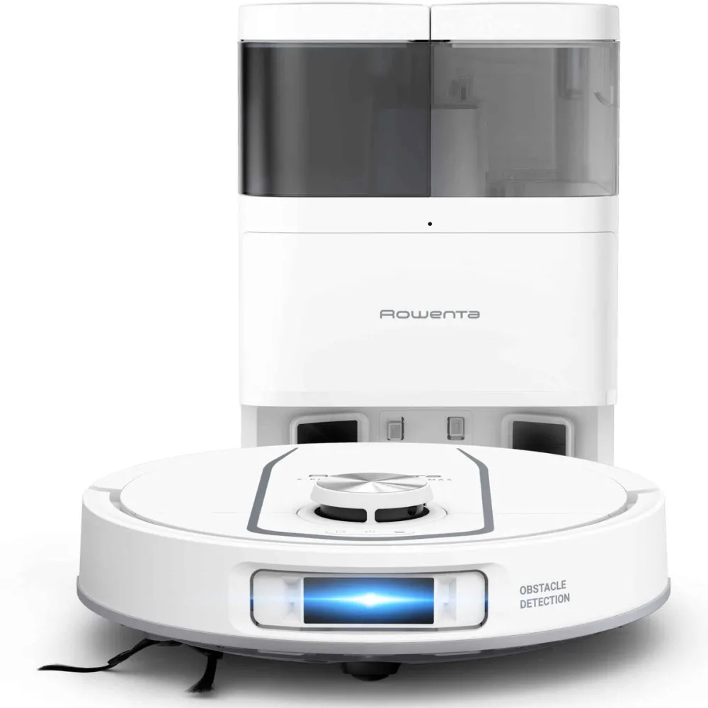 ROWENTA Robot de aspirare Rowenta X-Plorer Serie 580 Max RR9547E0, putere 10.000 Pa, 120 minute, functie mop extensibil, management harti, statie all in one, evitare obstacole, anti-incalcire, mopuri cu dubla rotatie, recipient praf 0.3L, laser LiDAR