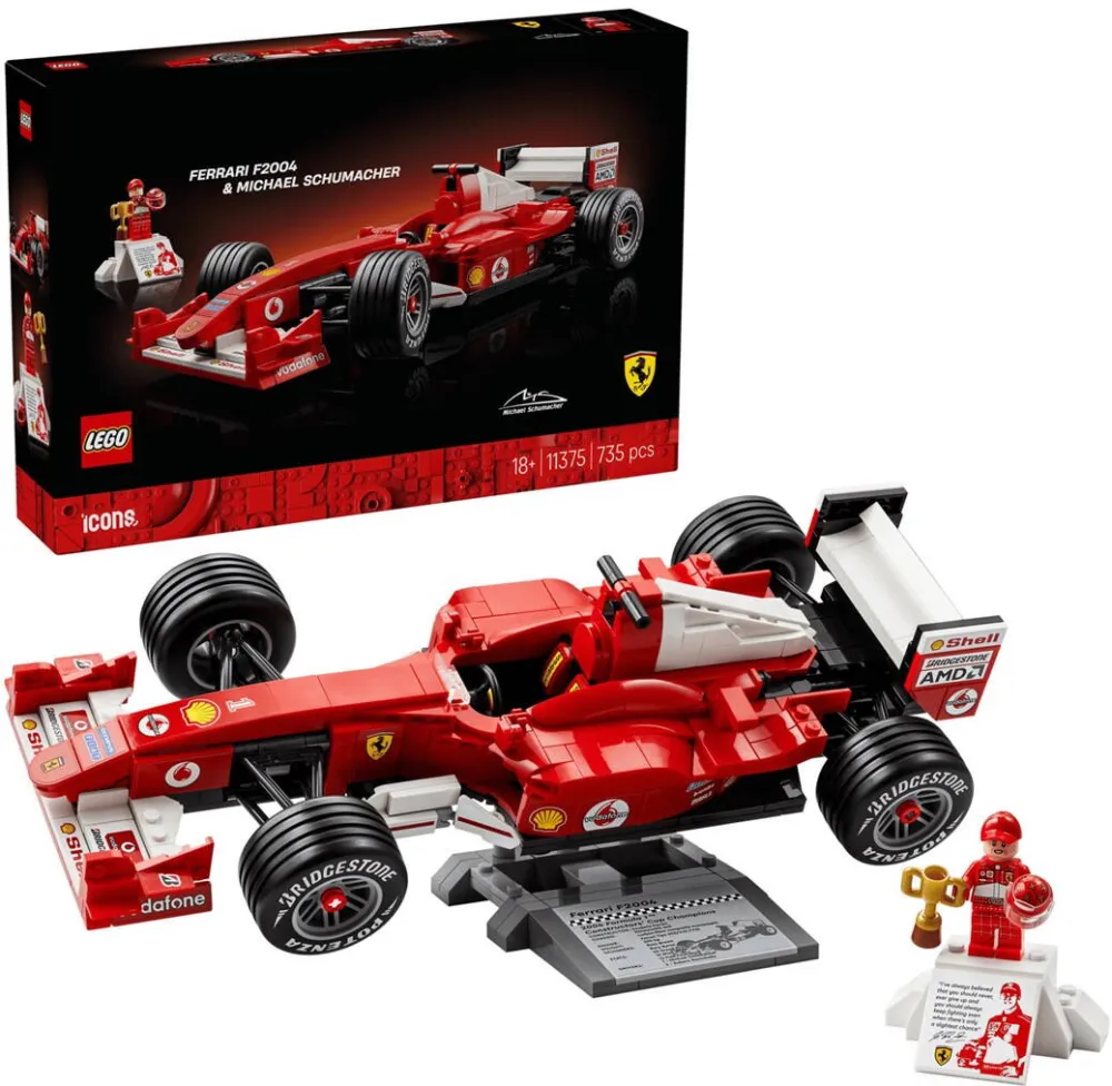 LEGO ICONS 11375 Ferrari F2004 & Michael Schumacher