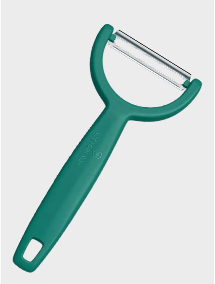 Victorinox Curatator de legume Victorinox, model cu lama zimtata, inox, verde, 145x63mm