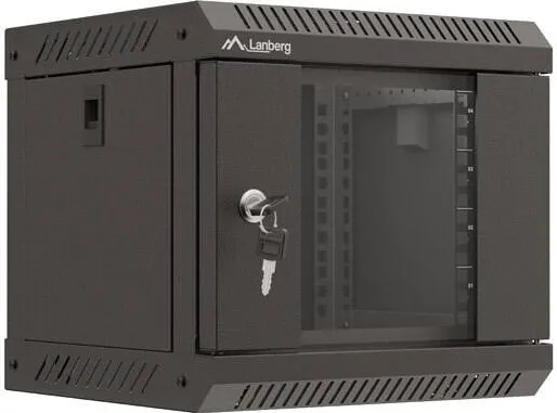 Carcasa server LANBERG Cabinet metalic rack 10" 4U 300x300mm, usa din sticla, negru
