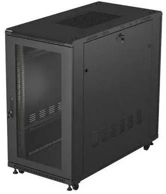 Carcasa server LANBERG Cabinet metalic, Lanberg, Rack 19" 22U, 600x1200mm, culoare neagra, usi din sticla
