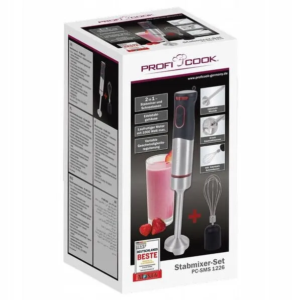 ProfiCook Set Blender vertical Profi Cook PC-SMS 1226, 1000W, inox, cu tel