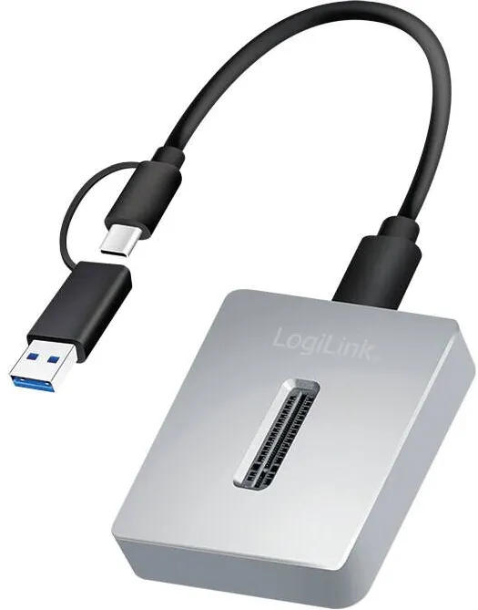 Docking Station Logilink Docking Station LOGILINK M.2 NVMe (PCIe), conectare PC USB TYPE-C 3.2 + adaptor USB-A, argintiu