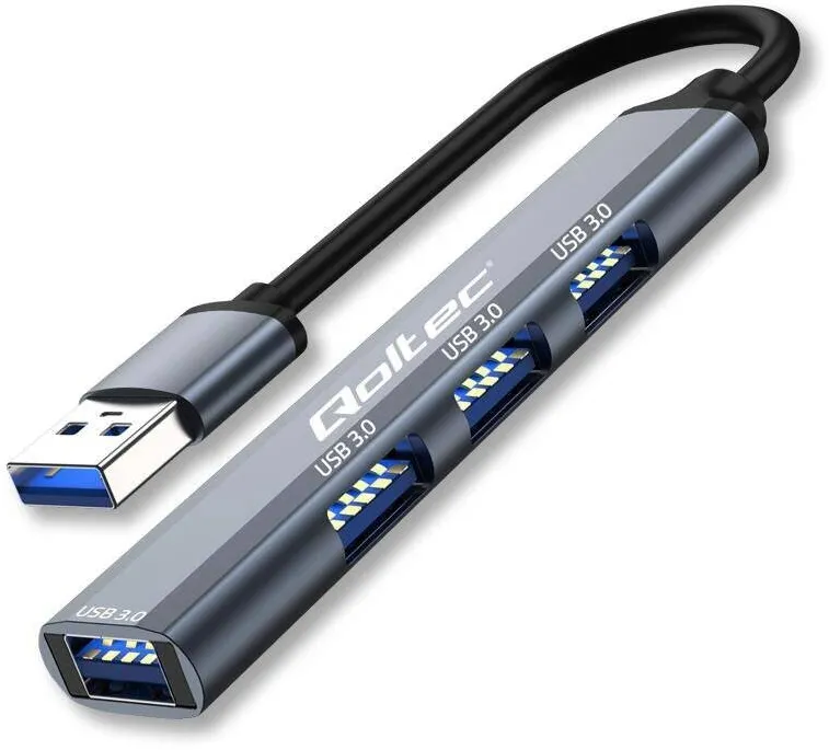 Adaptor QOLTEC Hub USB 3.0 Qoltec 4w1, 4x USB 3.0
