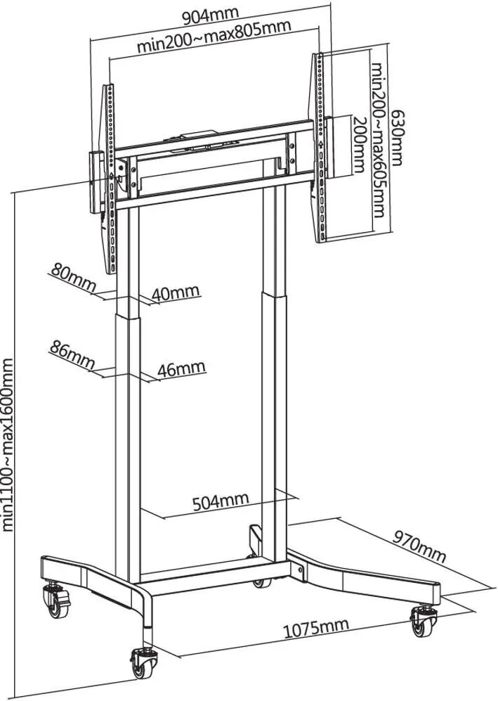 Suport TV / Monitor TECHLY Stand TV motorizat, inaltime reglabila, 55 - 100 inch, telecomanda inclusa, Techly, ICA-TR68M