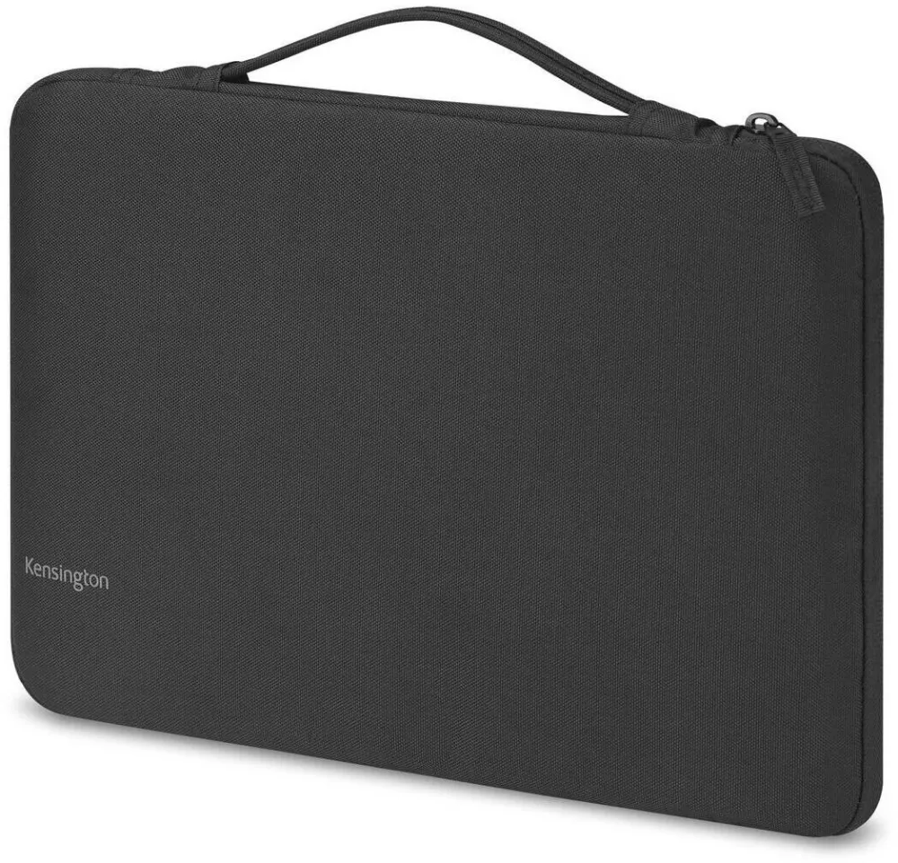 Kensington Geanta laptop Kensington EQ Classic, 14", neagra, din poliester reciclat, rezistenta la socuri si zgarieturi