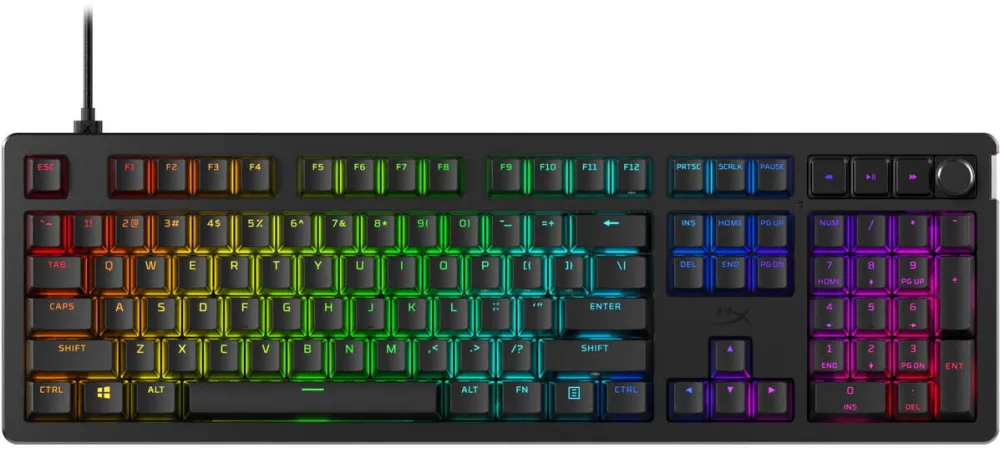 Tastatura HyperX Tastatura mecanica gaming HyperX Alloy Rise, switch HX - Linear, soft NGENUITY, cablu USB-C detasabil, taste PBT double-shot, layout US, negru