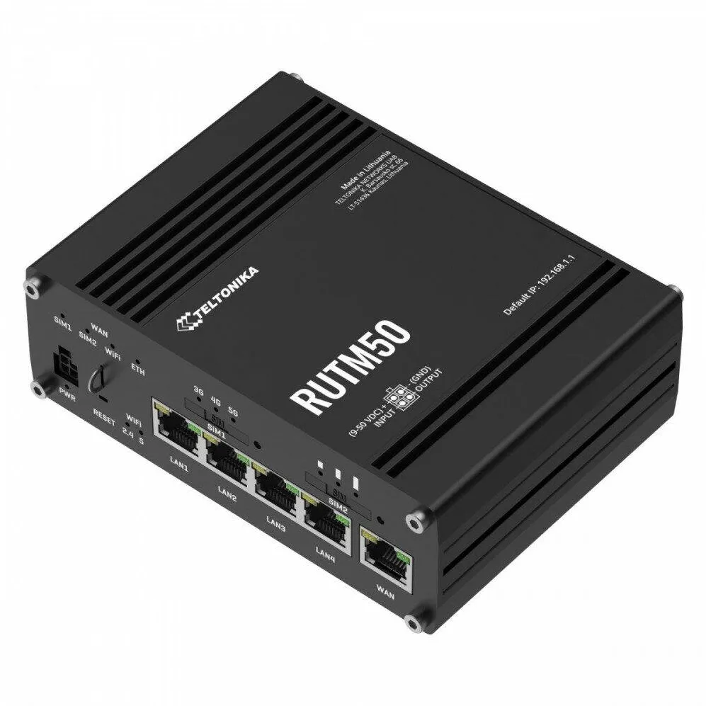 Router Wireless TELTONIKA Router Wireless Teltonika RUTM50, 5G, 3,4 Gb/s, 2 SIM, compatibil cu 4G