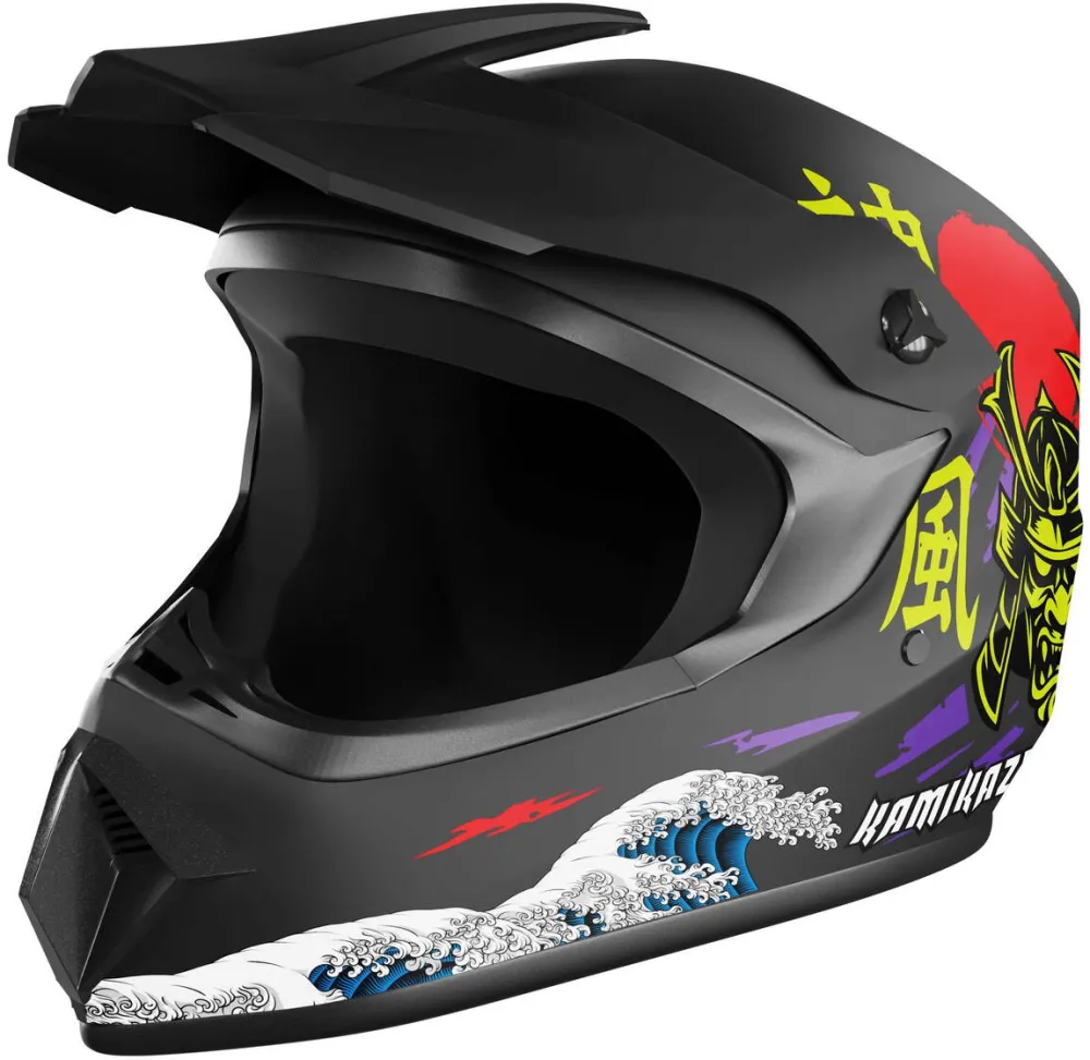 Kamikaze Casca Full Face Kamikaze Electric pentru Scuter Electric, Protectie Maxima si Siguranta Certificata, Design Sportiv Agresiv, Materiale Durabile ABS si EPS, Sistem de Inchidere Micrometric, Confort Superior, Marimea L (59-60