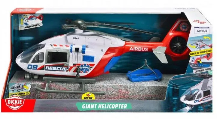 Dickie Elicopter de jucarie Dickie Toys Airbus H145, 54cm, cu lumina si sunet, multicolor