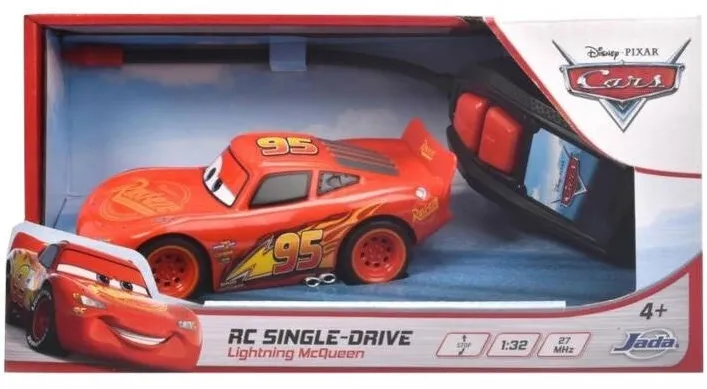 Masina Jada Masinuta Disney Cars - RC Single Drive, Lightning McQueen, 1:32