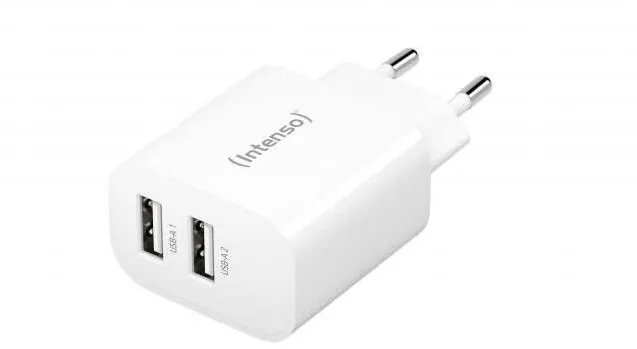 Intenso Adaptor incarcare, Intenso, 2 x USB-A, 2.4A, 24W, Alb