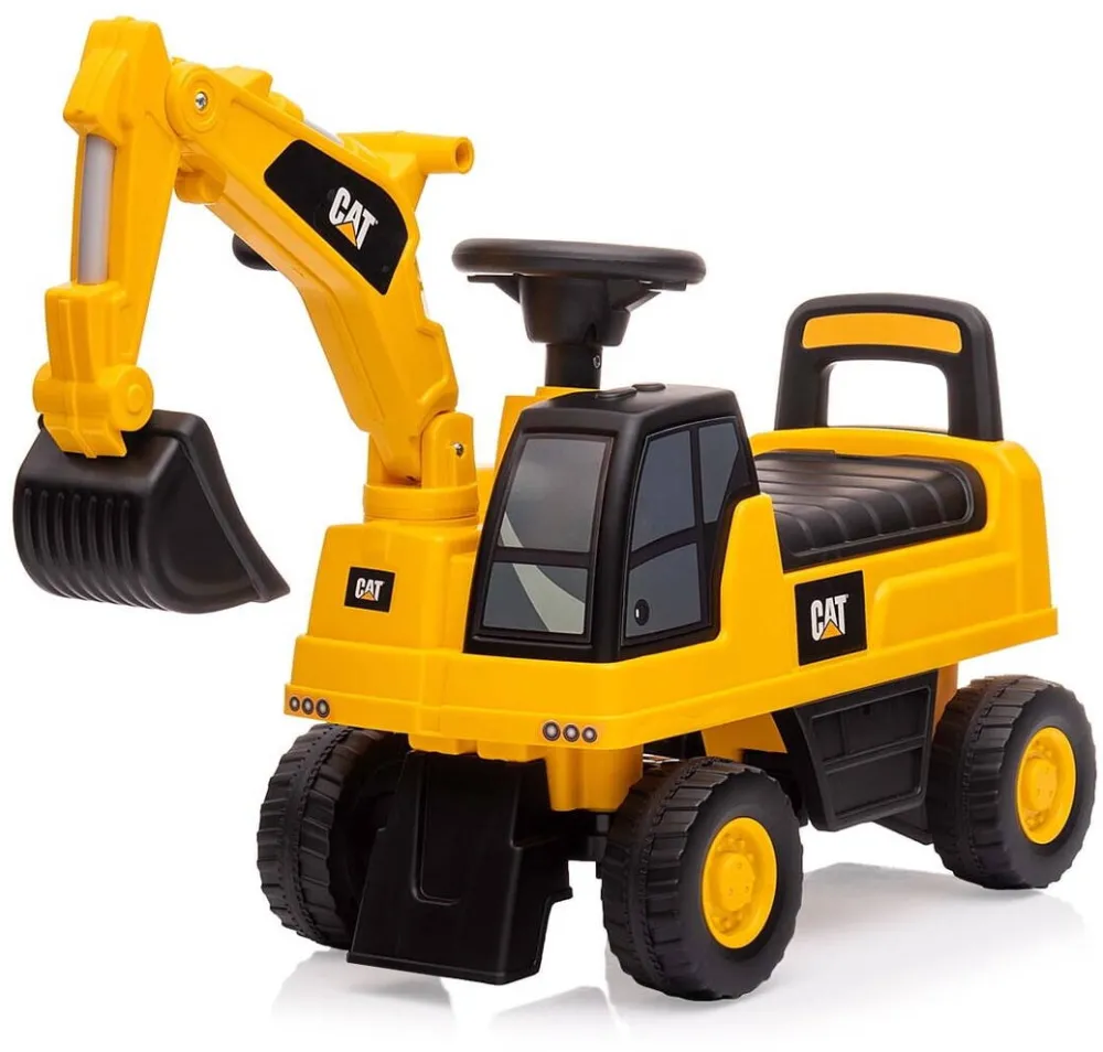 Milly Mally Excavator CAT Milly Mally, 50x30x73cm, 12-36 luni, max 25kg, galben/negru