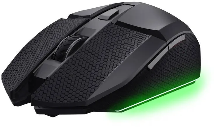 Mouse TRUST gaming wireless GXTrust 122 Felox+ Bluetooth + 2.4GHz, baterie 40H, 12K Dpi, iluminare LED multicolora, 6 butoane, de gaming pentru laptop, PC, Windows cu receptor USB-A, negru