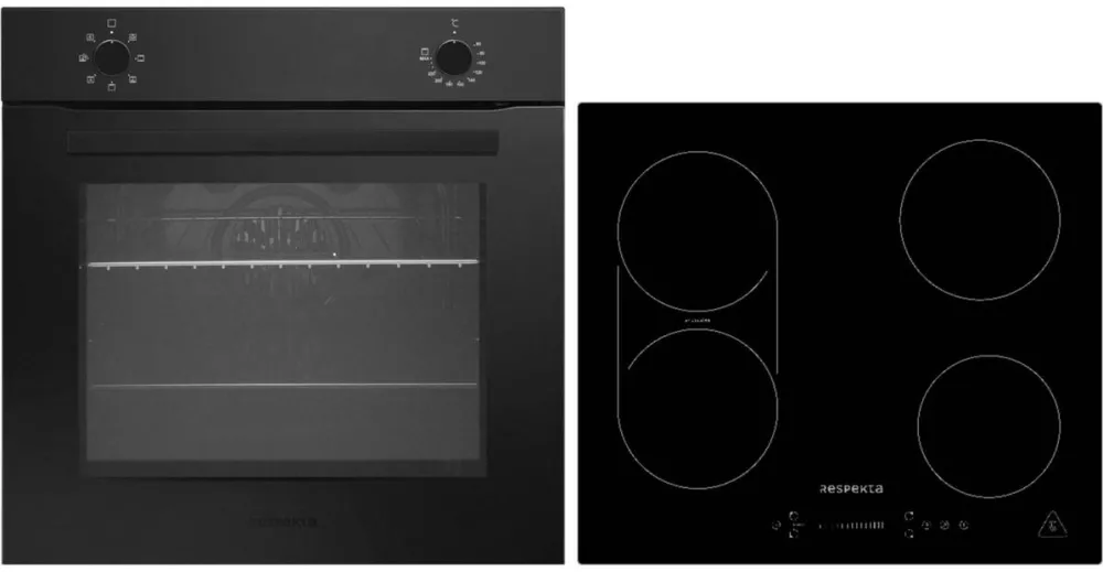 Set cuptor incorporabil si plita Respekta ASET121M6600I negru