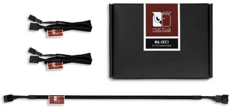 Noctua 3x 4-pin Fan Female - 3x 4-pin Fan Male, 0.3m, negru