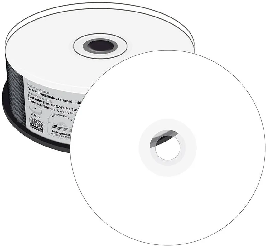 MediaRange CD-R 700MB 25pcs vollflächig bedruckbar