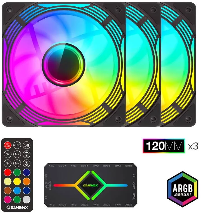 Gamemax KF300 ARGB 120mm Three Fan Pack