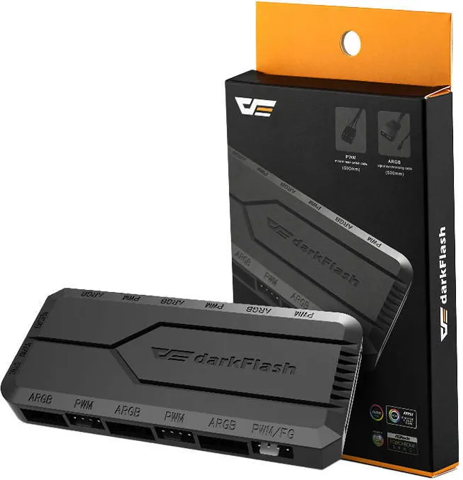 Controler ventilatoare Darkflash RGB PWM negru