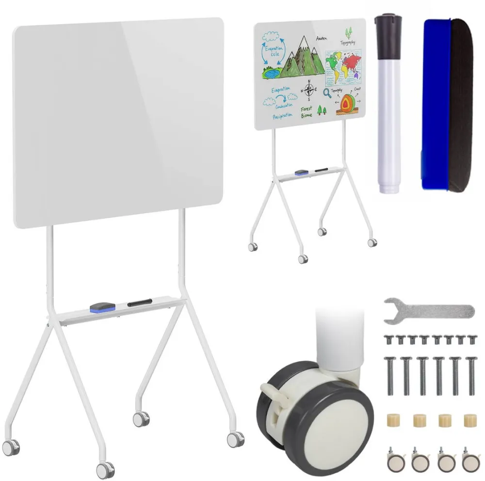 ergo office Tabla mobila Ergo Office cu stergere uscata, orientare orizontala, alba, cu o singura fata, cu raft, dimensiuni tabla 1190x790mm, ER-306