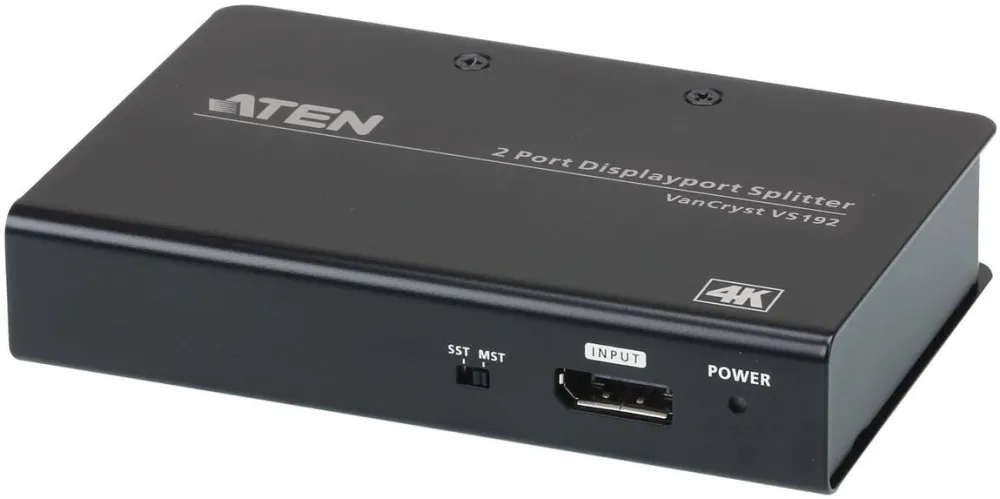 Adaptor ATEN Splitter video ATEN, DisplayPort (M) la DisplayPort (M) x 2, negru, VS192-AT-G