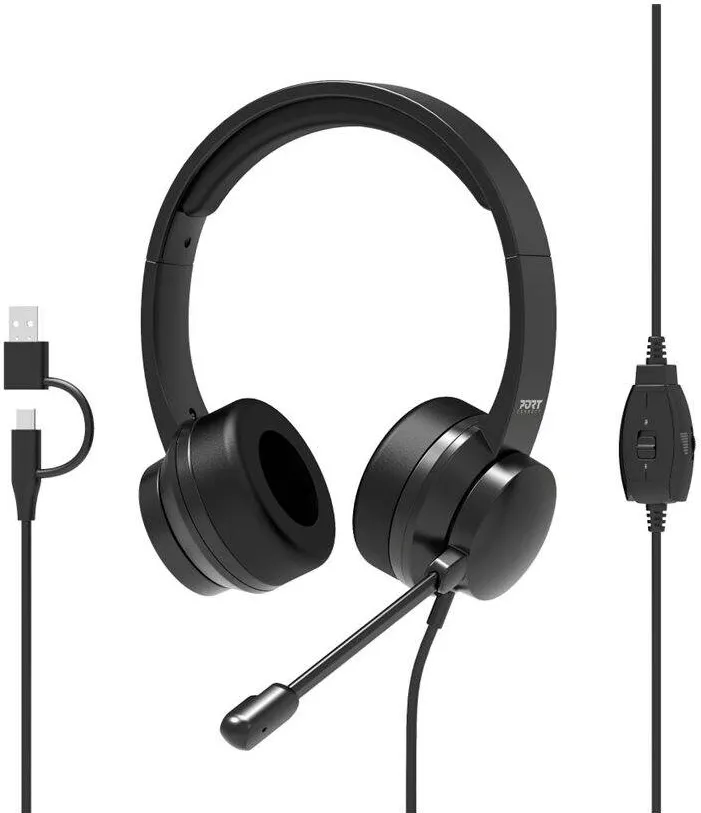 Casti Over-Head PORT CONNECT PORT CONNECT Stereo Headset Wired USB Comfort