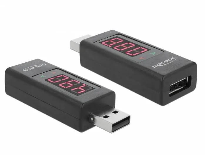 Adaptor USB 2.0 DELOCK 65569 tata A la mama A cu indicator LED pentru volti si amperi