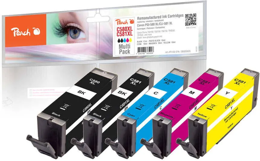 Cartus Compatibil Peach Inlocuitor Pentru Canon Nr.580XXL/581XXL Multi10Pack REM,KOM