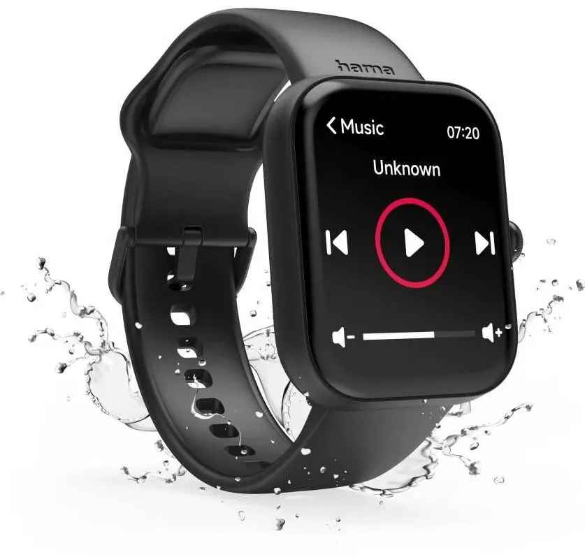 Smartwatch HAMA Smartwatch HAMA „5000”, functie telefon, analiza somn, rezistent la apa, 1 "65", Negru